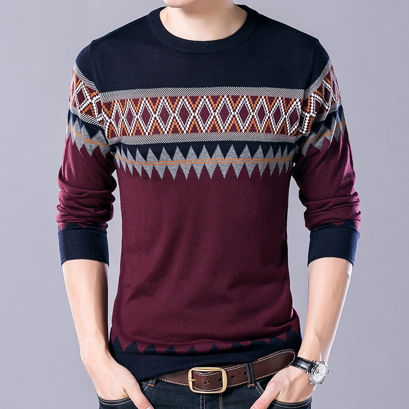 2017-new-autumn-fashion-brand-clothing-casual-sweater-o-neck-argyle-pattern-slim-fit-knitting-mens