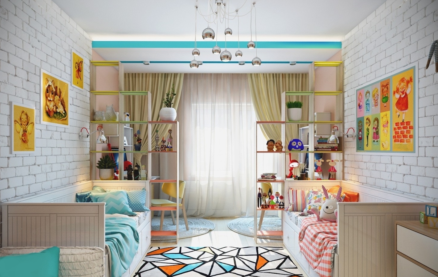 Дизайн детской комнаты для двух девочек и одного мальчика
