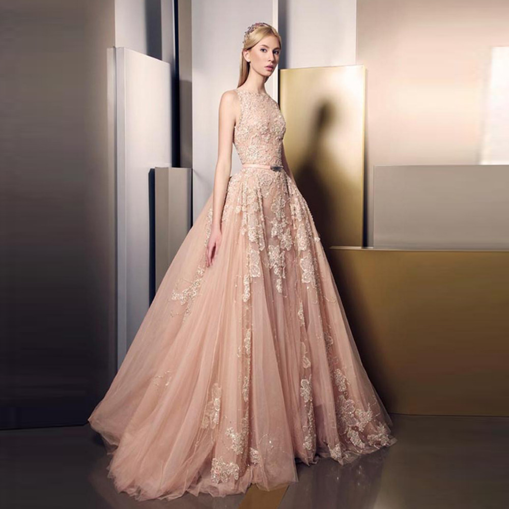 ocharovatelnaya-kruzheva-applikacii-dlinnye-vechernie-platya-2016-persik-cvet-elegantnye-vechernie-platya-tyul-plate-o-obraznym