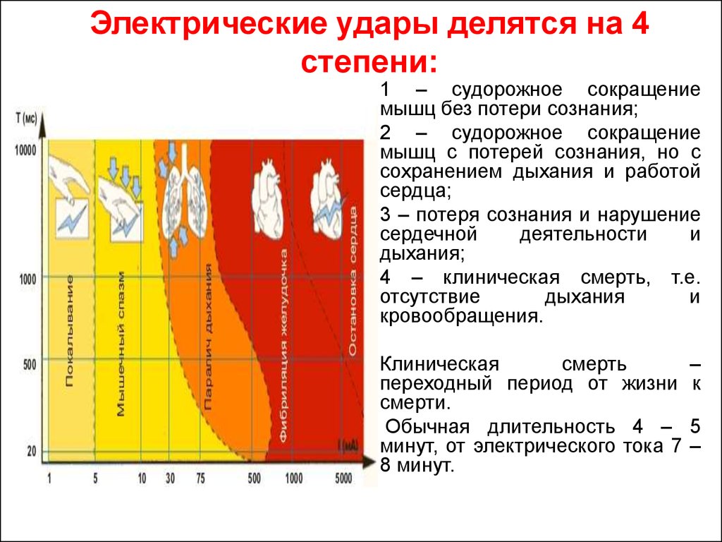 Клиническая картина первой степени тяжести поражения электрическим током