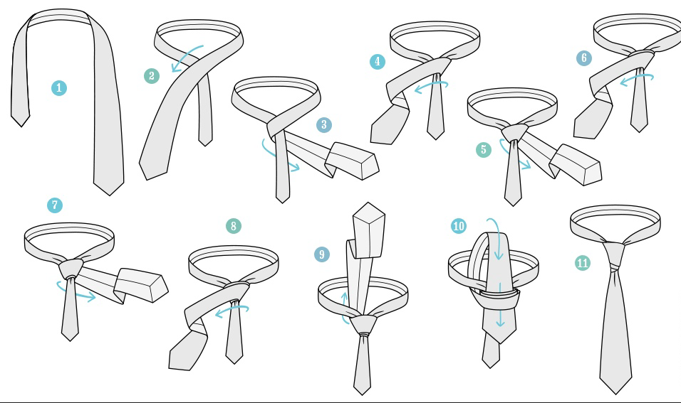 Схема завязывания галстука мужского в картинках универсальный