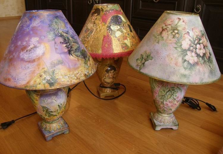 Картинки по запросу декупаж светильника