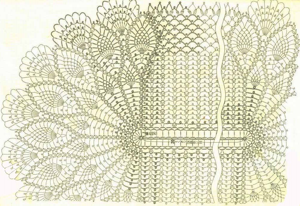 Схема вязания крючком овальной скатерти