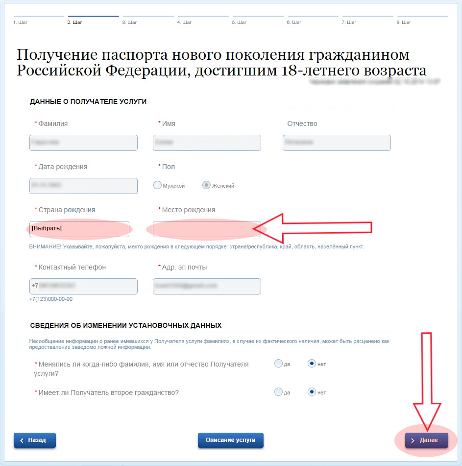 Как правильно заполнять заявление на загранпаспорт на госуслугах образец заполнения
