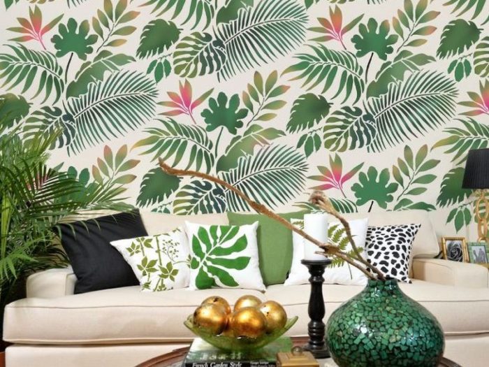 name-it-to-win-it-a-tropical-foliage-stencil-painting-wall-decor