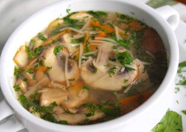 Суп из шампиньонов с картофелем и вермишелью рецепт пошаговый с фото