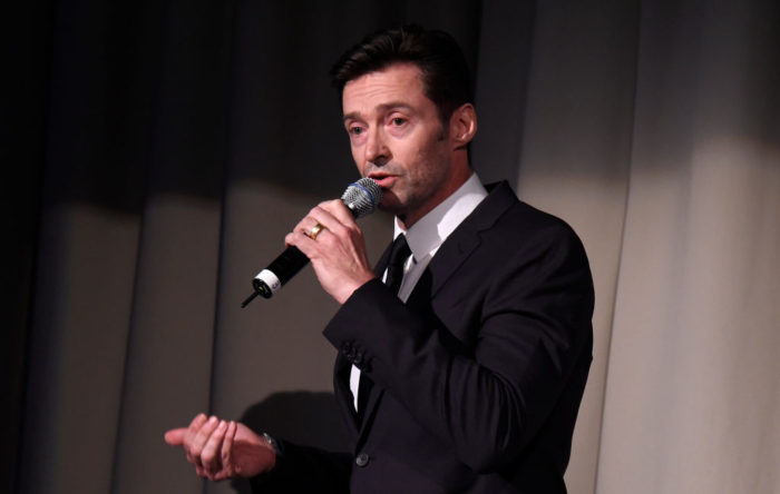 WASHINGTON, DC - JUNE 05: Hugh Jackman speaks on stage at the National Night Of Laughter And Song event hosted by David Lynch Foundation at the John F. Kennedy Center for the Performing Arts on June 5, 2017 in Washington, DC. (Photo by Kevin Mazur/Getty Images for David Lynch Foundation)