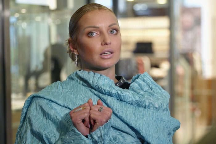 MOSCOW, RUSSIA - OCTOBER 18: Russian ballerina Anastasia Volochkova poses for a photograph after a news conference September 18, 2003 in Moscow, Russia. Volochkova said in the news conference that she may go to court to fight her sacking from the Bolshoi after a two week rift over the terms of her contract. (Photo by Oleg Nikishin/Getty Images)