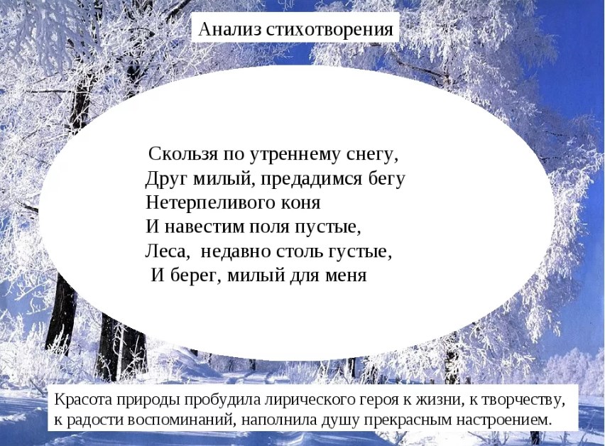 Анализ стихотворения зимнее утро 5 класс литература по плану