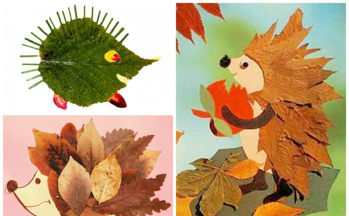 detskaya-podelka-ezh-iz-osennih-listev-applikaciya