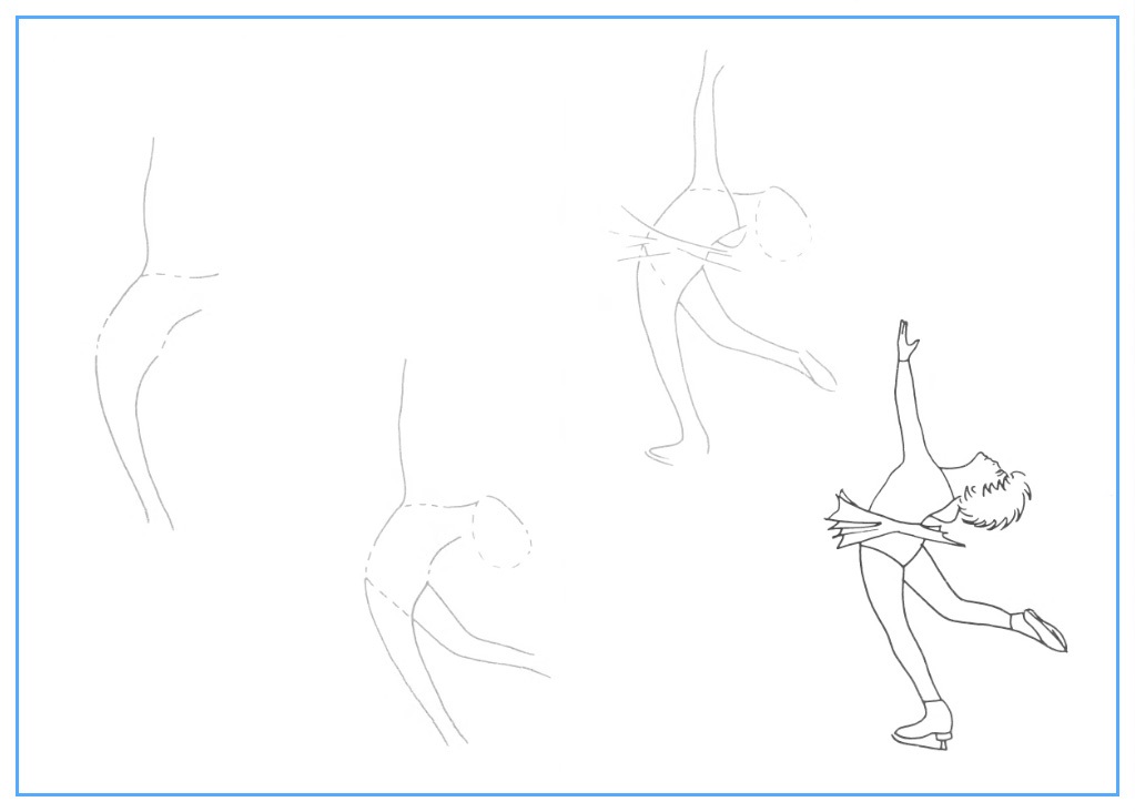 Рисунок в движении легкий. Фигурист рисунок карандашом. Человек в движении рисунок карандашом поэтапно. Фигуристка рисунок карандашом поэтапно. Фигурное катание рисунки карандашом поэтапно.