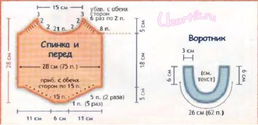 Боди для малышей спицами схема и описание