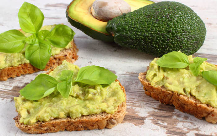Freshly sandwiches with paste of avocado, healthy food and nutri
