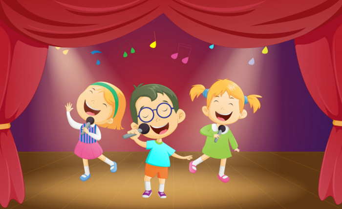 felices-dibujos-animados-ninos-ninas-cantando-escenario_50699-420