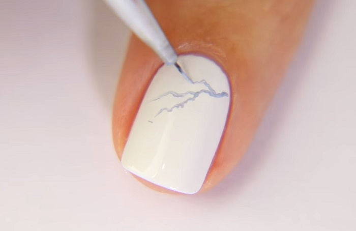 Как нарисовать мрамор на ногтях гель лаком пошаговое фото