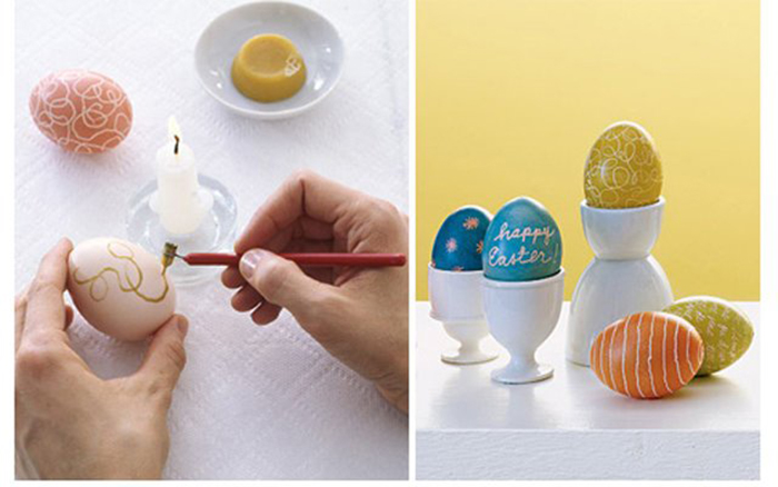 Обтянутые яйца. Украшение яиц на Пасху. Украшение яиц красками. Краска для яиц на Пасху. Окрашивание яиц воском.