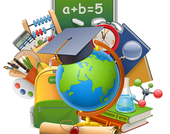 Vector School Concept with Globe