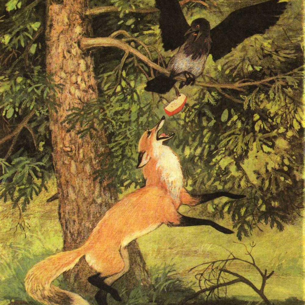 Ворона и лисица. Басни