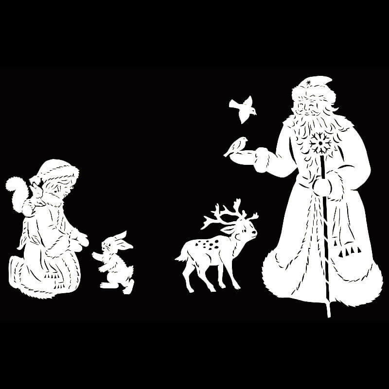 Новогодние трафареты на окна