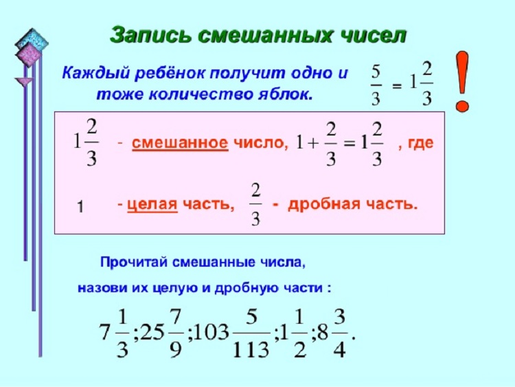 Преобразуйте в смешанное число