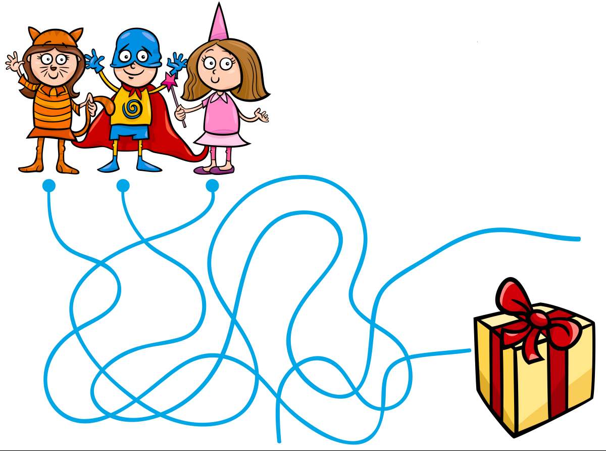 paths or maze cartoon game