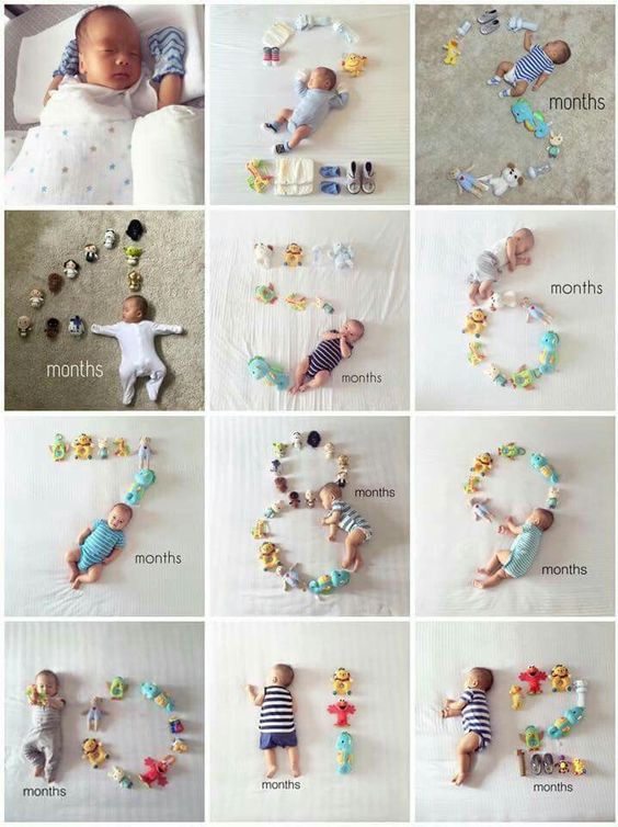 Фотографии новорожденных по месяцам с цифрами идеи