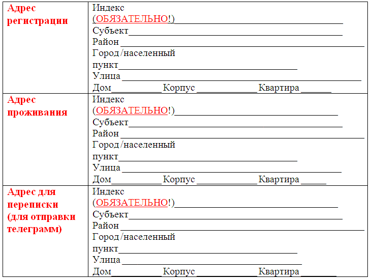 Образец заявления в суворовское училище