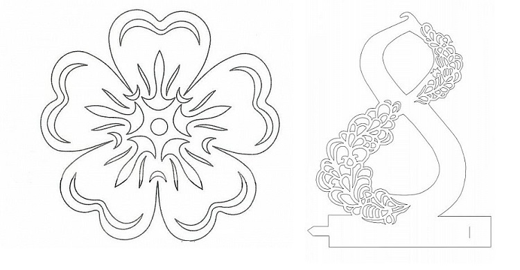 Вытынанки на 8 марта шаблоны распечатать картинки крупные