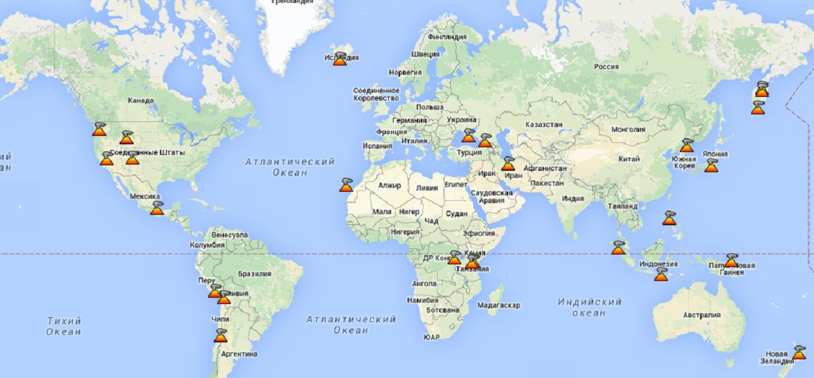 Перечислить действующие вулканы евразии. Вулканы земли на карте. Карта крупнейших вулканов земли. Крупнейшие действующие вулканы на карте. Крупнейшие действующие вулканы мира на карте мира.