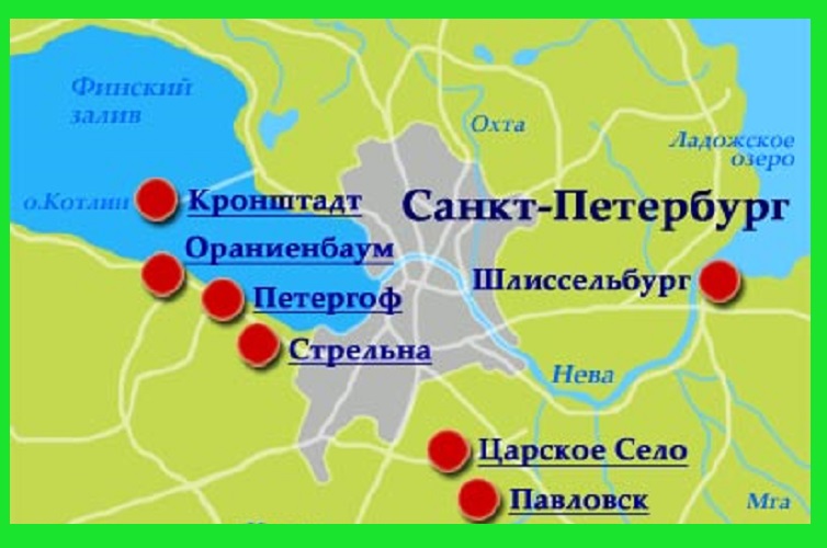 Карта россии город санкт петербург