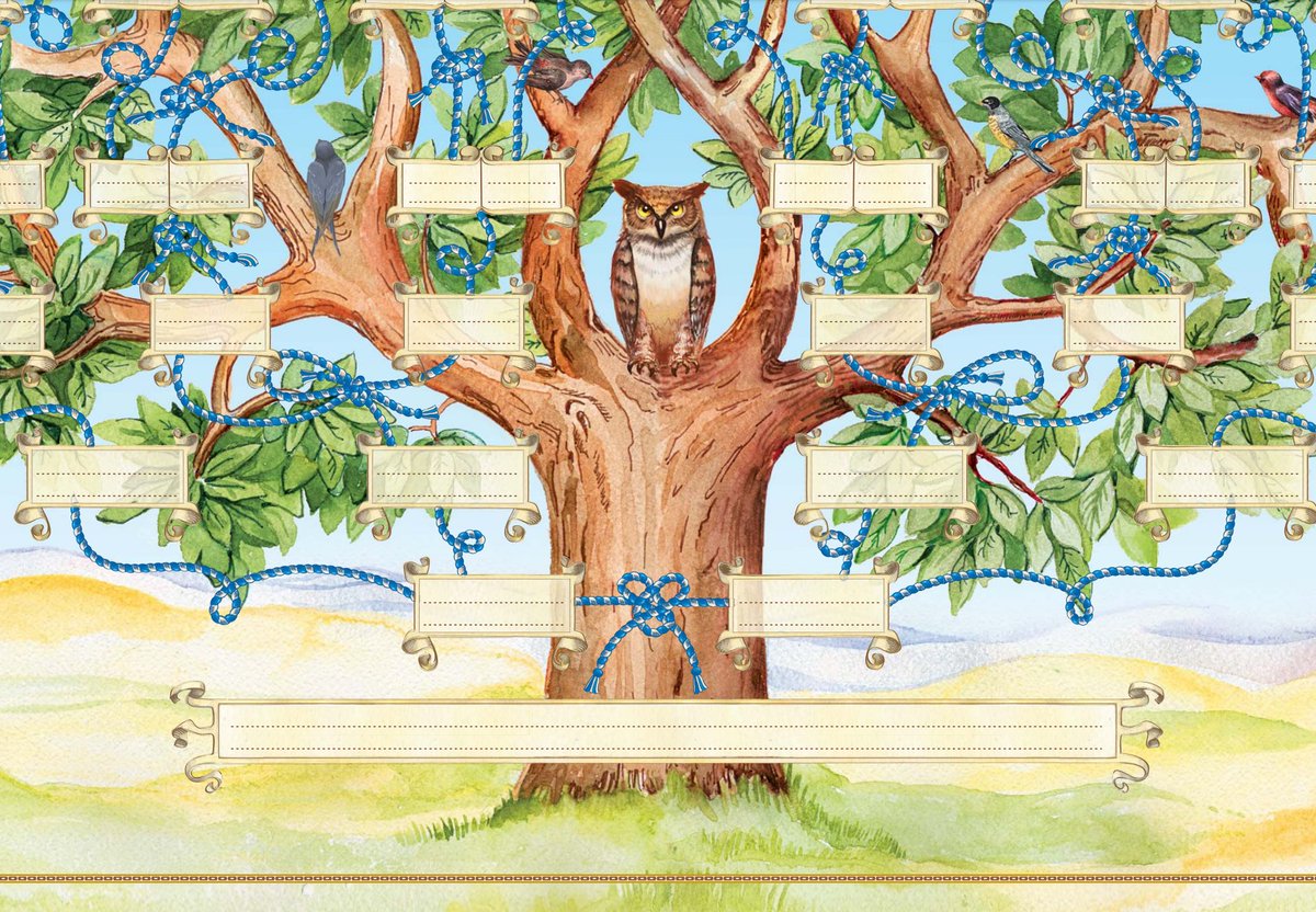 Школьное древо. Родовое дерево семьи Зобенко. Сказочное дерево. Дерево для генеалогического древа. Дерево иллюстрация.