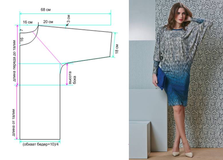 Платье летучая мышь