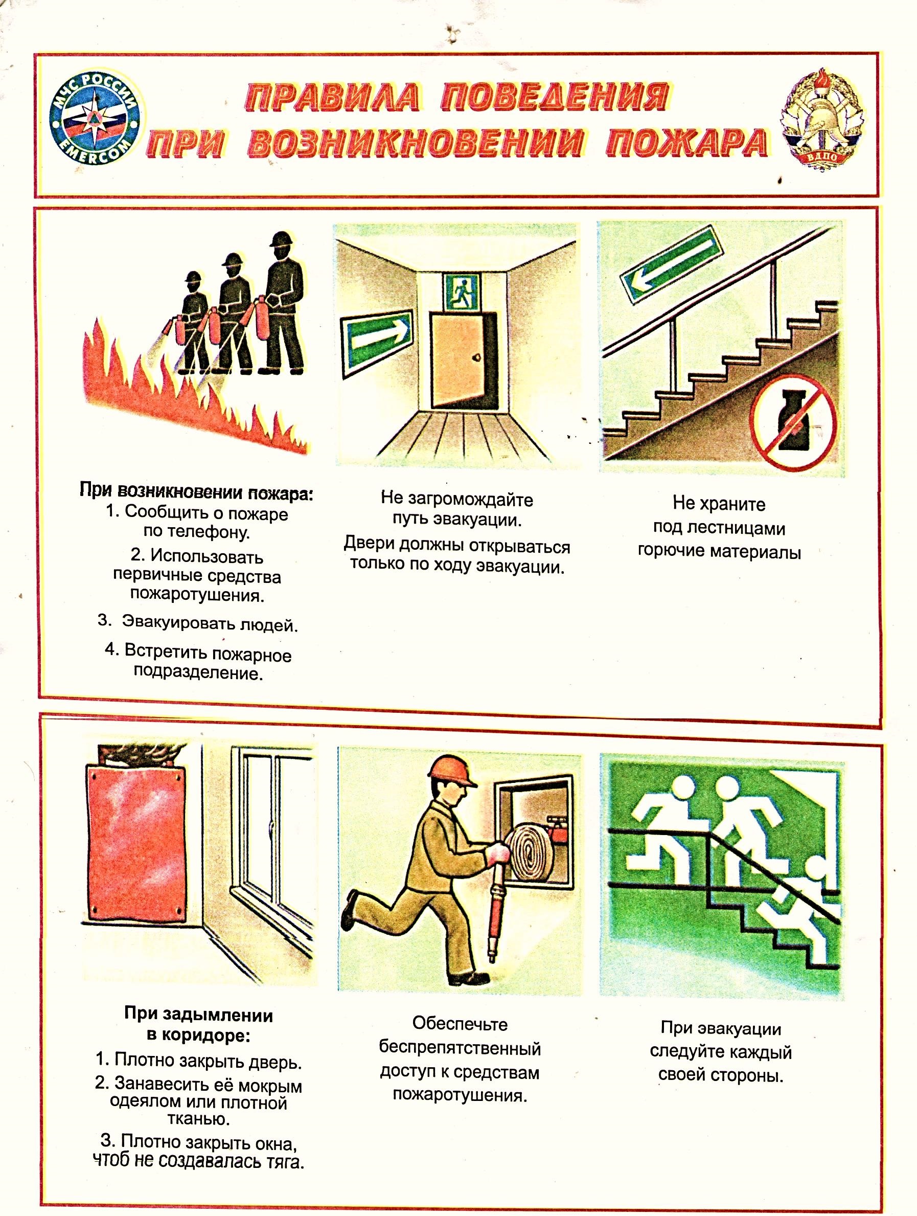 Действия при пожаре картинки