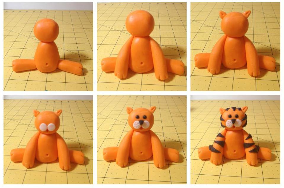 тигр из пластилина