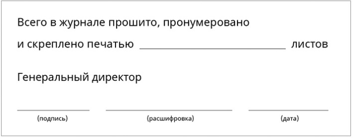 В данном журнале прошнуровано пронумеровано и скреплено печатью образец