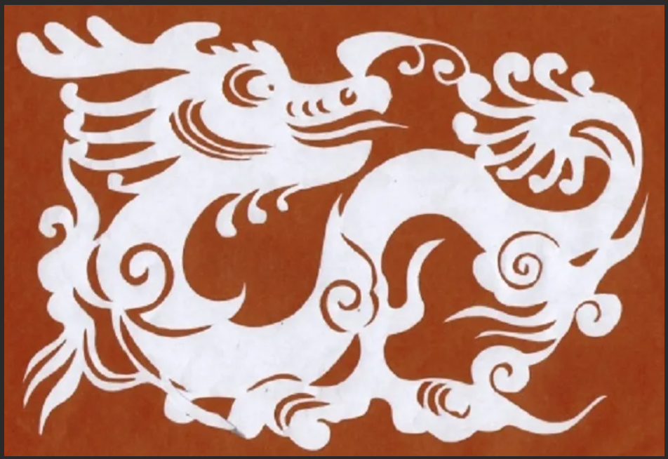 Символ года 2024 на окно. Китайские трафареты. Вытынанка дракон. Ажурное вырезание дракон.