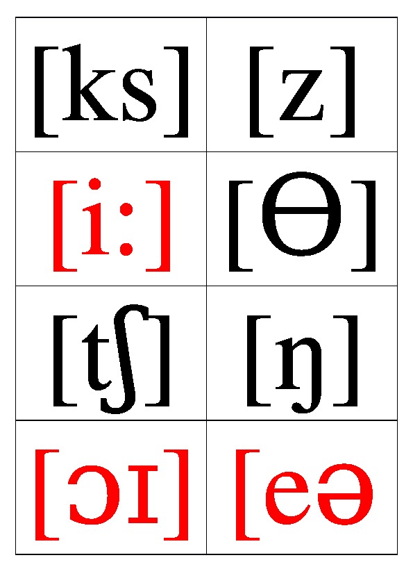Картинки английских звуков